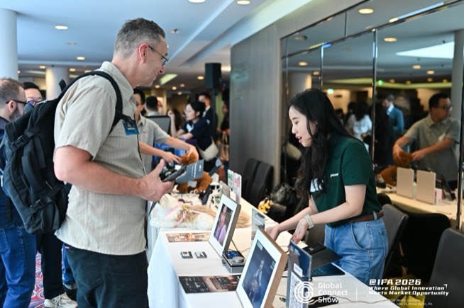 Attendees try out products at brand tables, GCS IFA 2026
